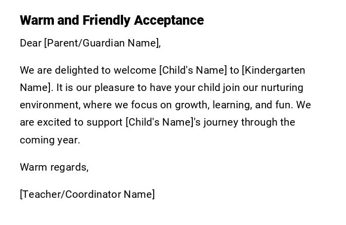 Warm and Friendly Acceptance