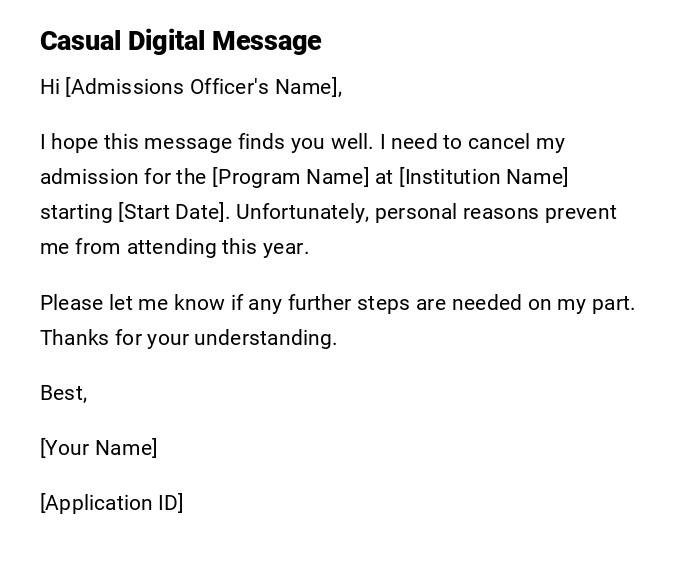 Casual Digital Message