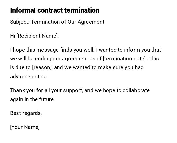 Informal contract termination