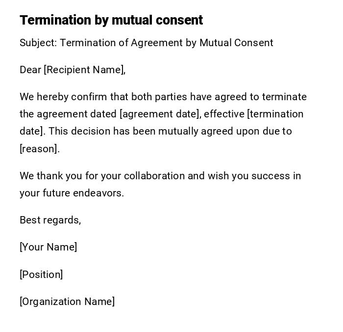 Termination by mutual consent