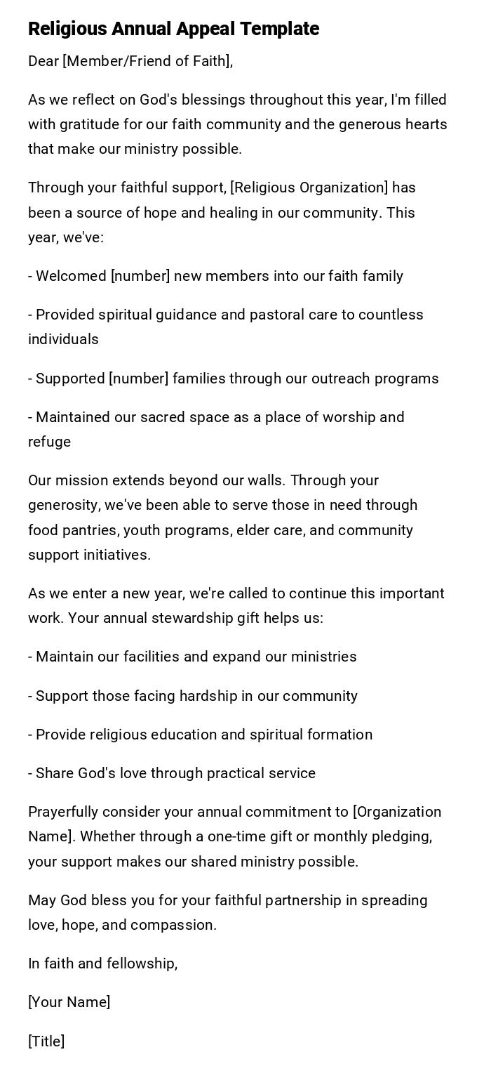 Religious Annual Appeal Template Religious Annual Appeal Template