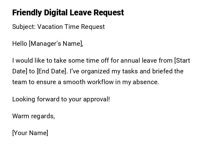 Friendly Digital Leave Request Friendly Digital Leave Request