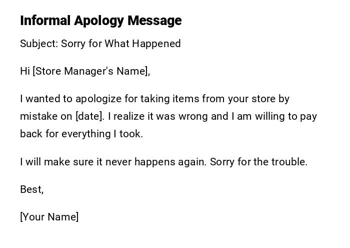 Informal Apology Message