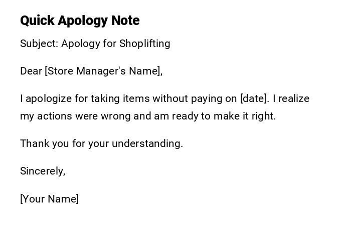 Quick Apology Note
