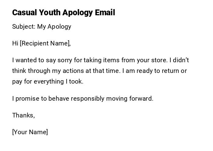 Casual Youth Apology Email
