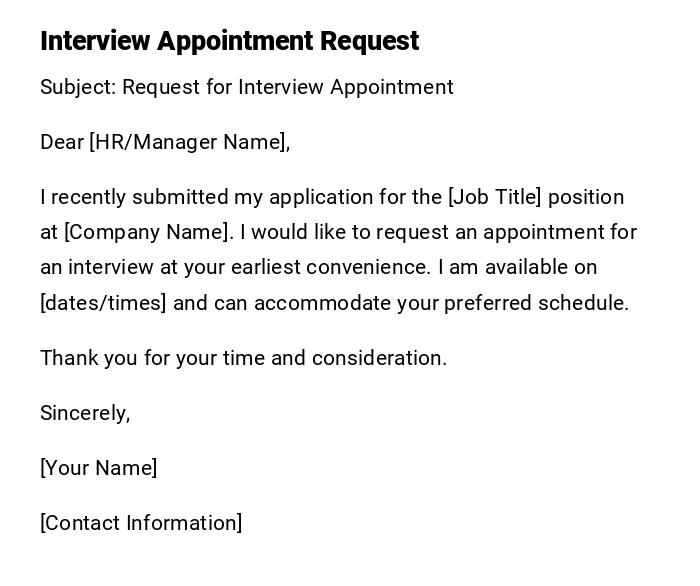 Interview Appointment Request