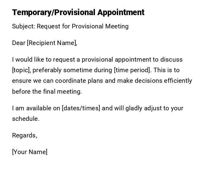 Temporary/Provisional Appointment