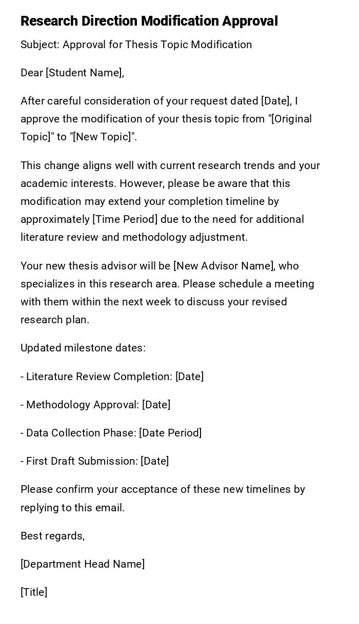 Research Direction Modification Approval Research Direction Modification Approval