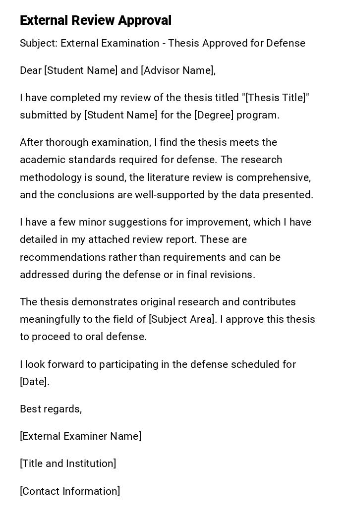 External Review Approval External Review Approval