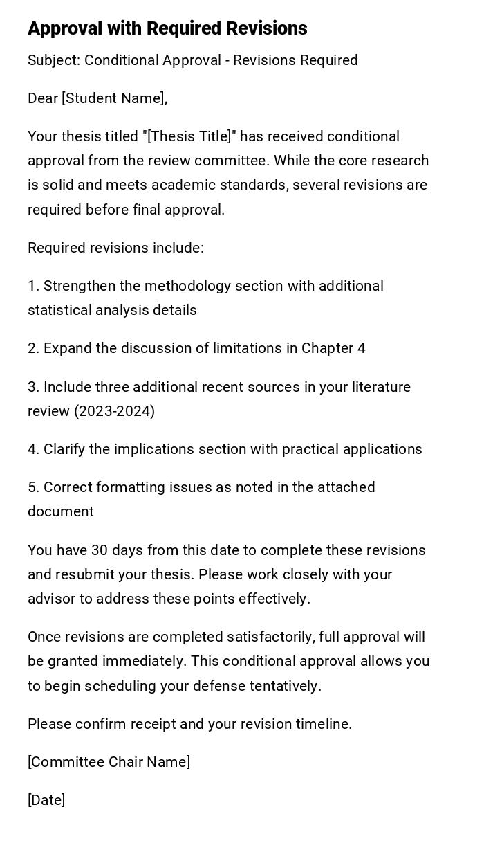 Approval with Required Revisions Approval with Required Revisions