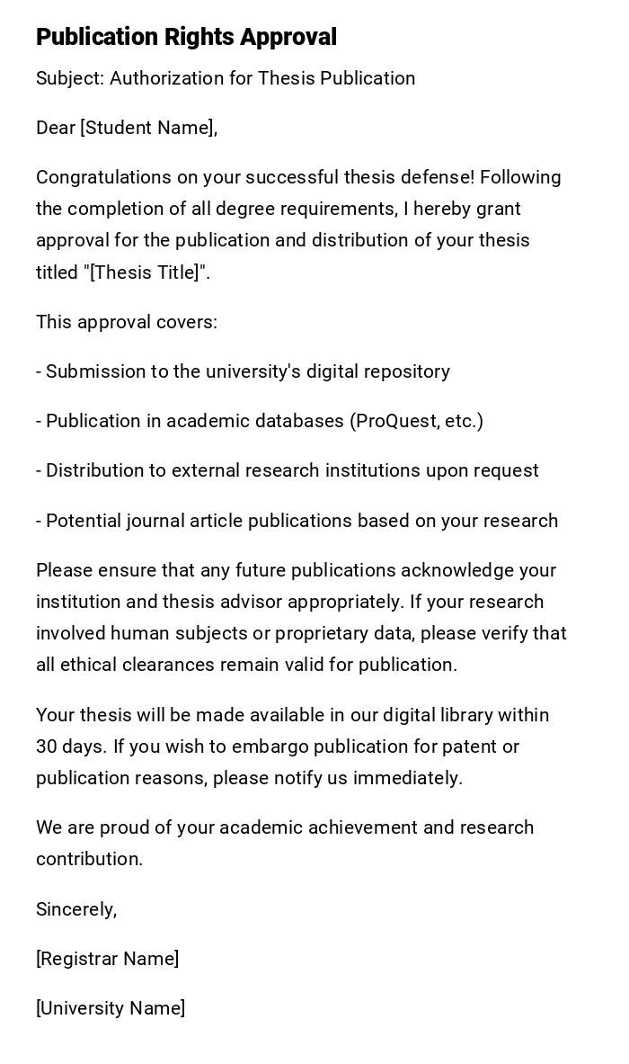 Publication Rights Approval Publication Rights Approval