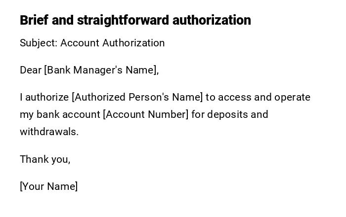 Brief and straightforward authorization
