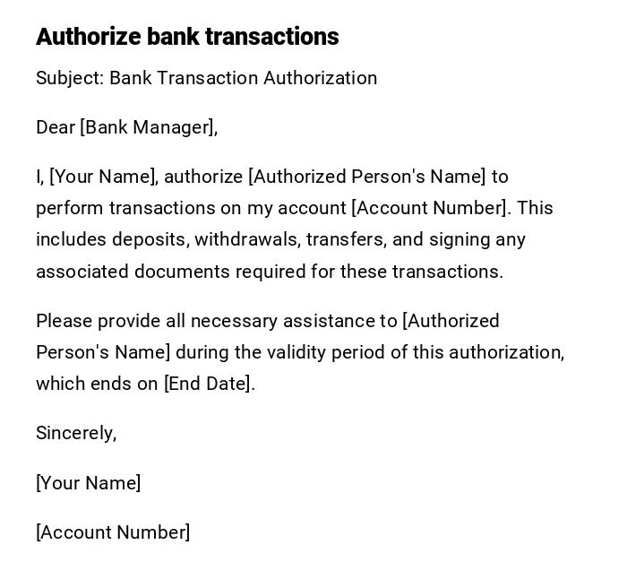 Authorize bank transactions Authorize bank transactions