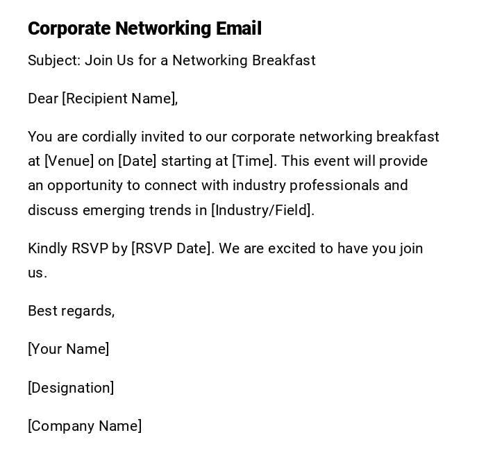 Corporate Networking Email Corporate Networking Email