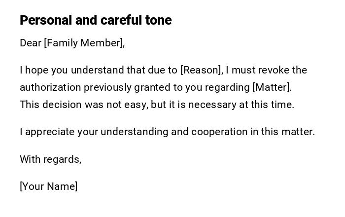 Personal and careful tone