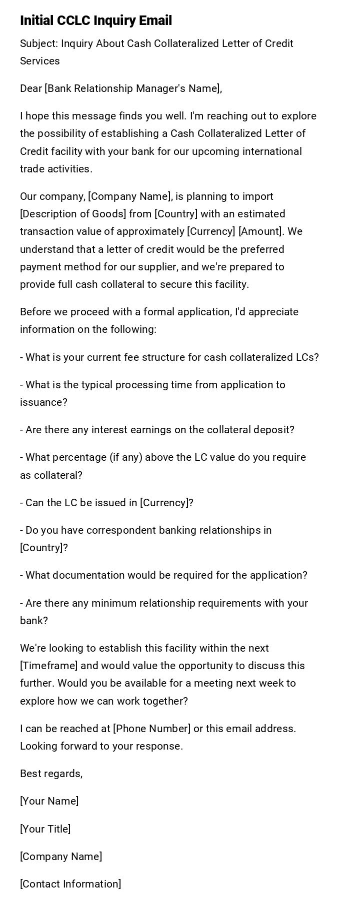 Initial CCLC Inquiry Email Initial CCLC Inquiry Email