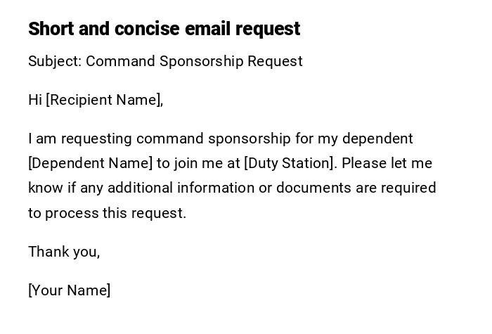 Short and concise email request Short and concise email request
