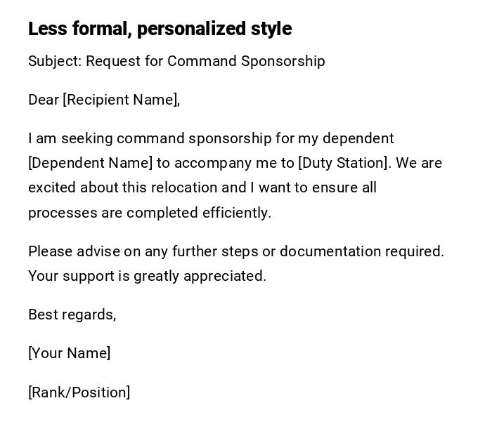 Less formal, personalized style Less formal, personalized style