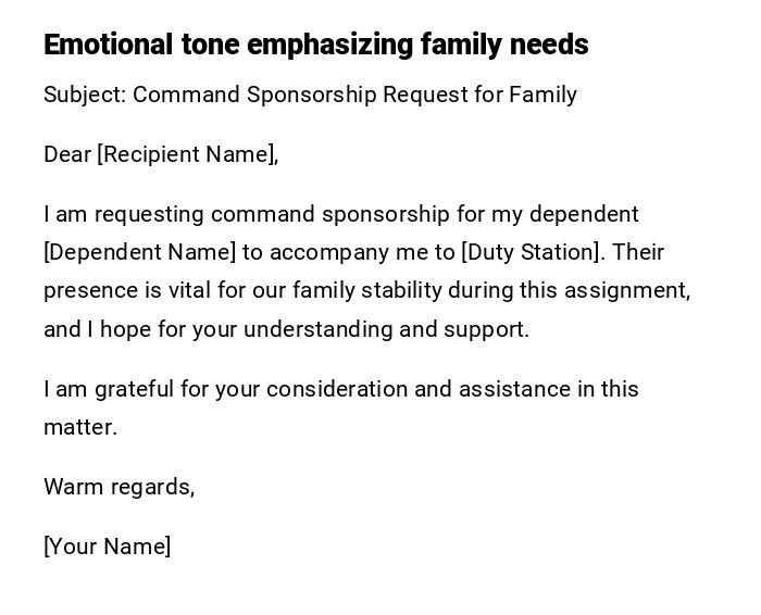 Emotional tone emphasizing family needs Emotional tone emphasizing family needs