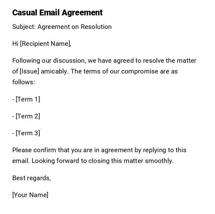 Casual Email Agreement Casual Email Agreement