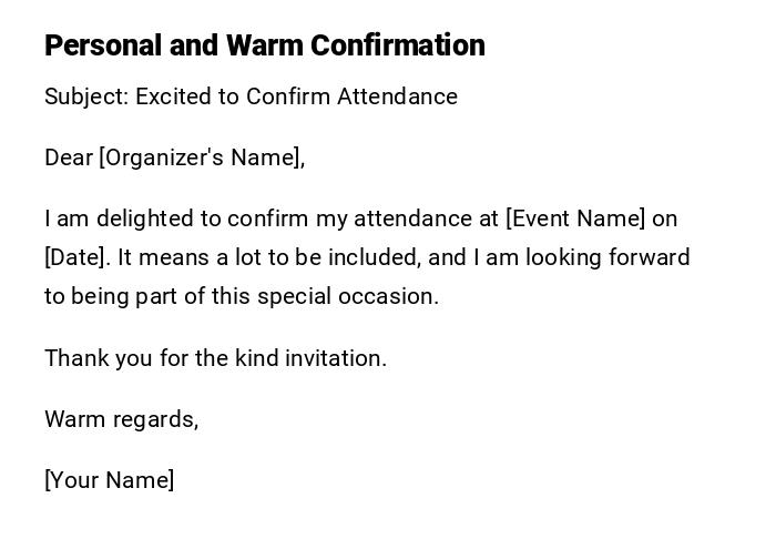 Personal and Warm Confirmation Personal and Warm Confirmation