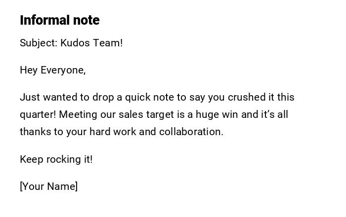 Informal note Informal note