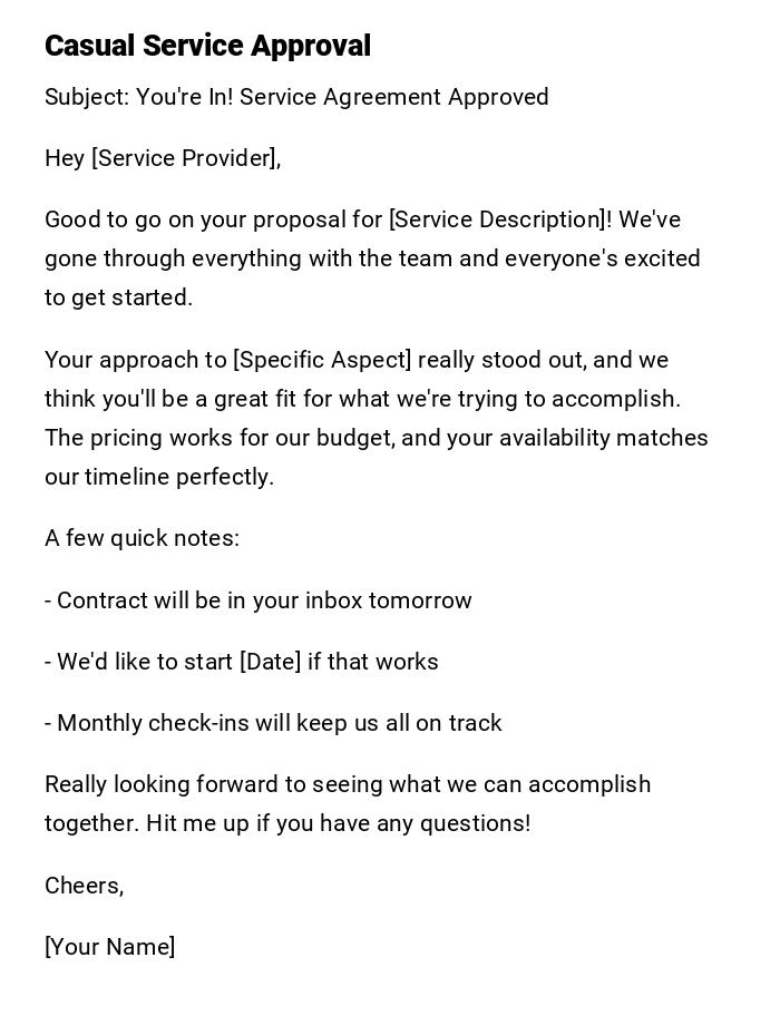 Casual Service Approval