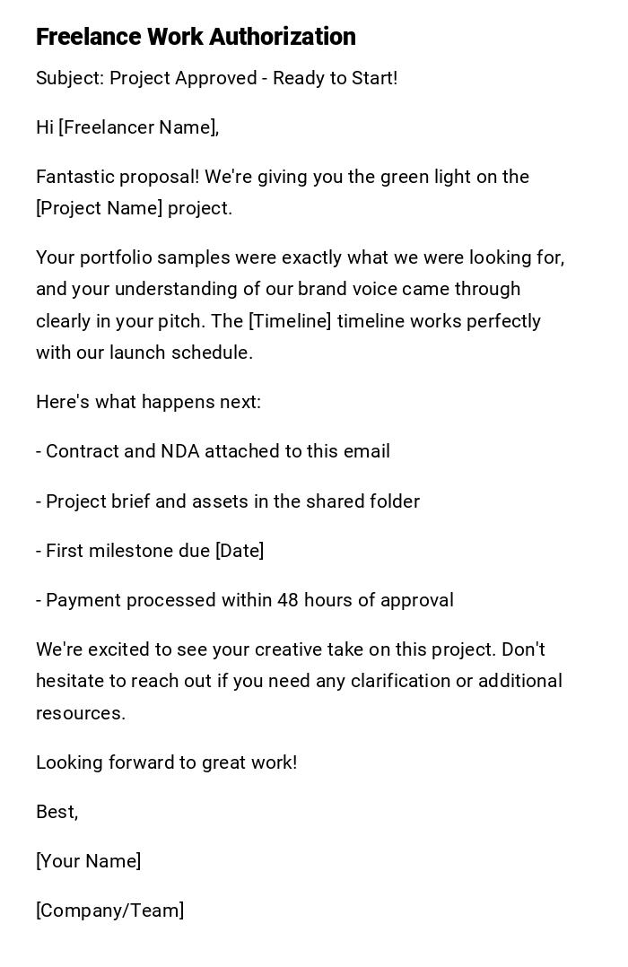 Freelance Work Authorization