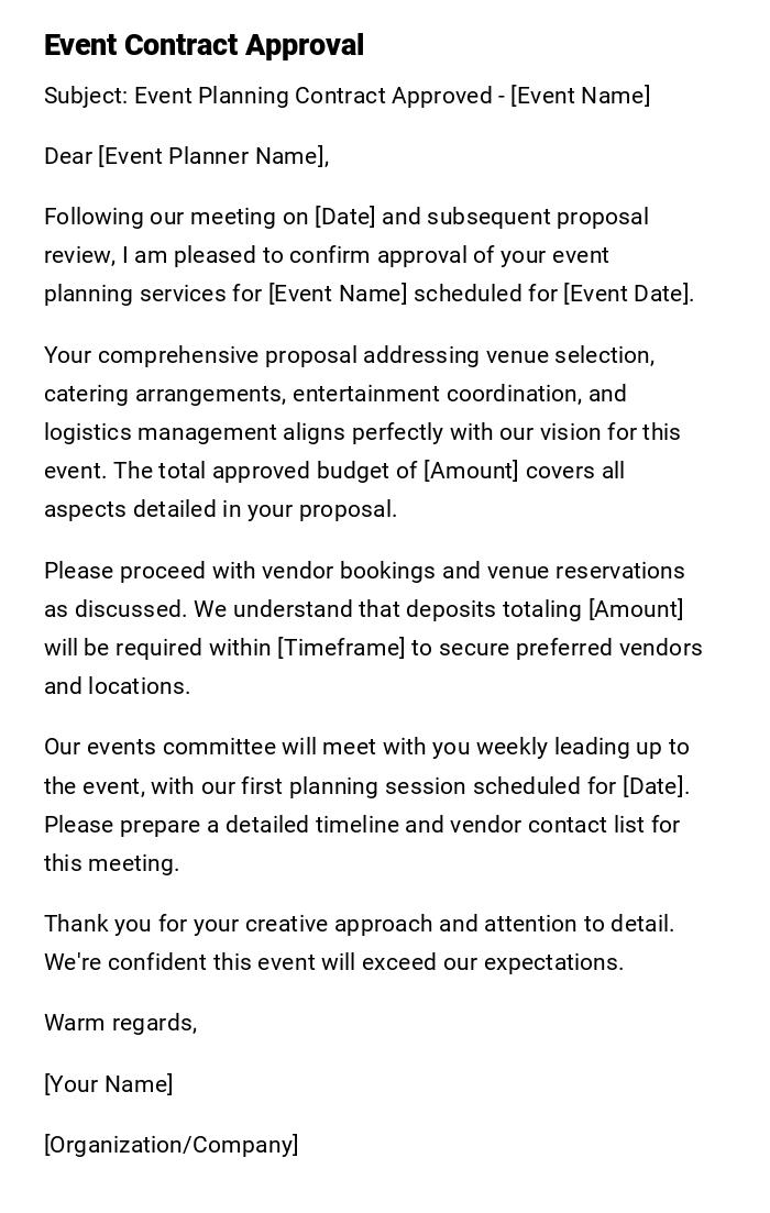 Event Contract Approval