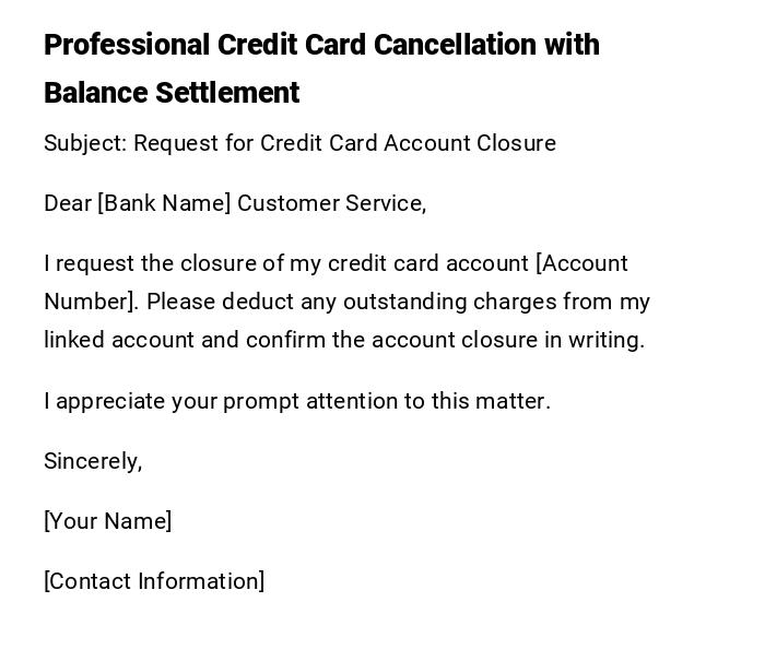 Professional Credit Card Cancellation with Balance Settlement Professional Credit Card Cancellation with Balance Settlement