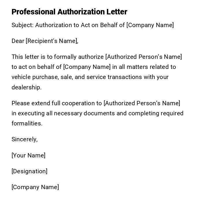 Professional Authorization Letter Professional Authorization Letter