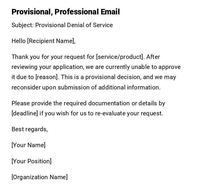 Provisional, Professional Email Provisional, Professional Email