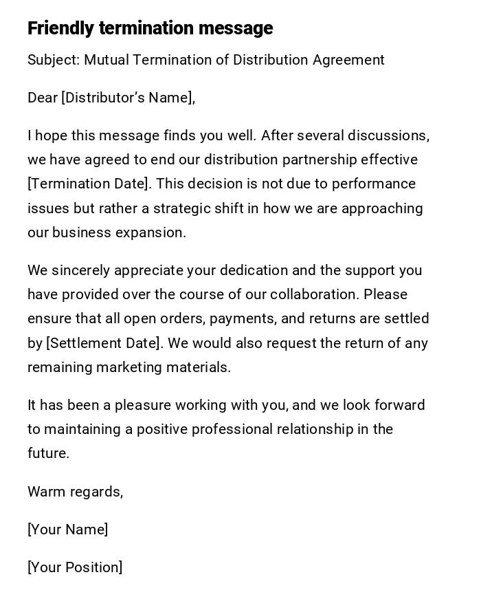 Friendly termination message Friendly termination message