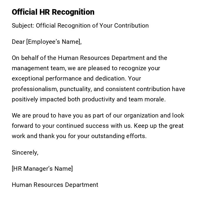 Official HR Recognition Official HR Recognition
