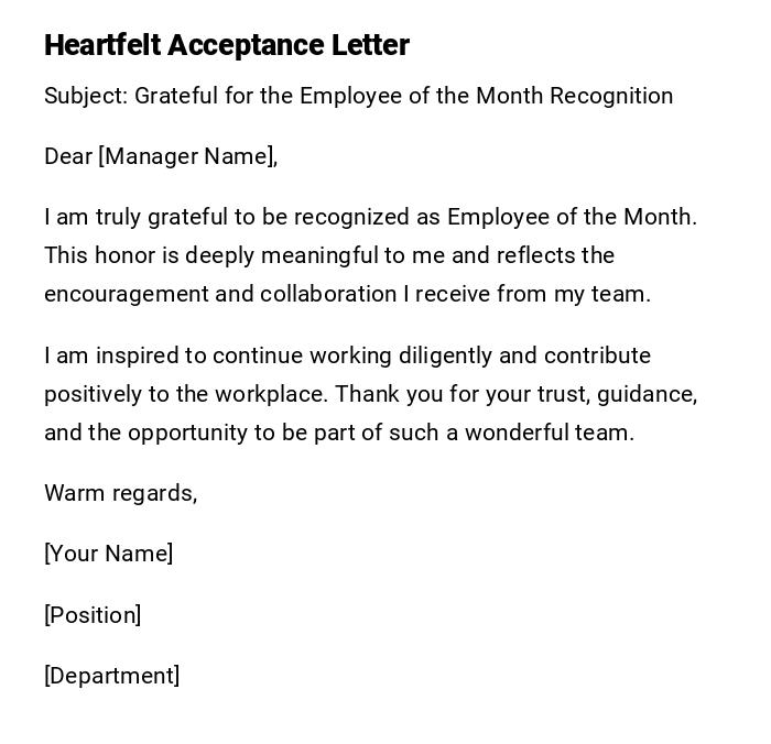 Heartfelt Acceptance Letter Heartfelt Acceptance Letter