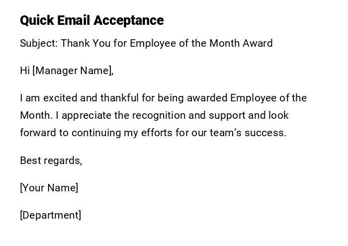 Quick Email Acceptance Quick Email Acceptance
