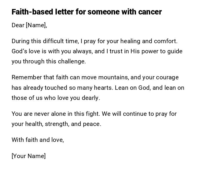 Faith-based letter for someone with cancer Faith-based letter for someone with cancer