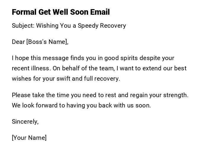 Formal Get Well Soon Email Formal Get Well Soon Email