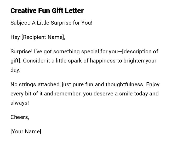 Creative Fun Gift Letter Creative Fun Gift Letter
