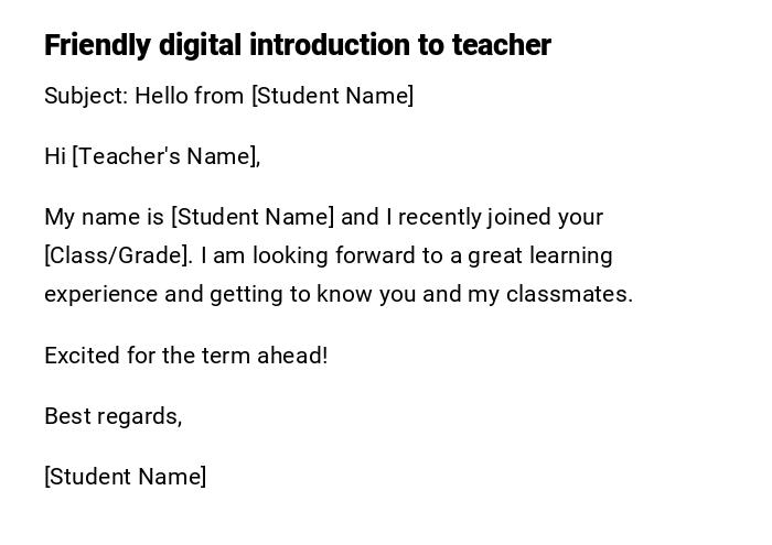 Friendly digital introduction to teacher Friendly digital introduction to teacher