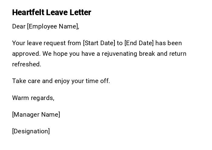 Heartfelt Leave Letter Heartfelt Leave Letter