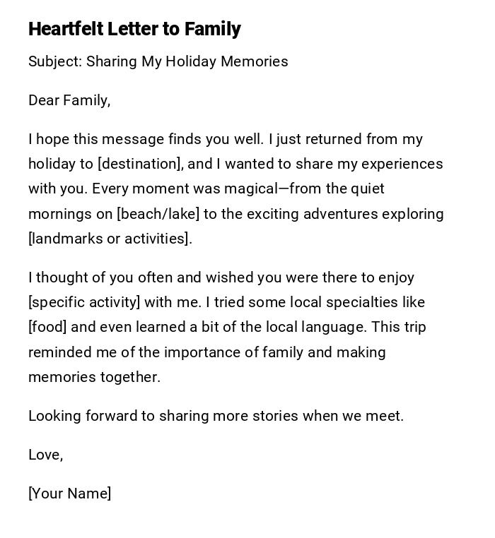 Heartfelt Letter to Family Heartfelt Letter to Family