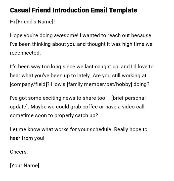 Casual Friend Introduction Email Template Casual Friend Introduction Email Template