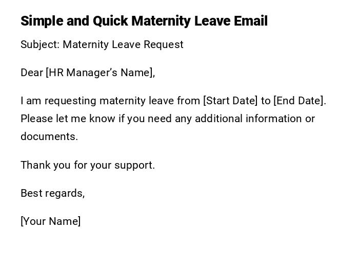 Simple and Quick Maternity Leave Email Simple and Quick Maternity Leave Email