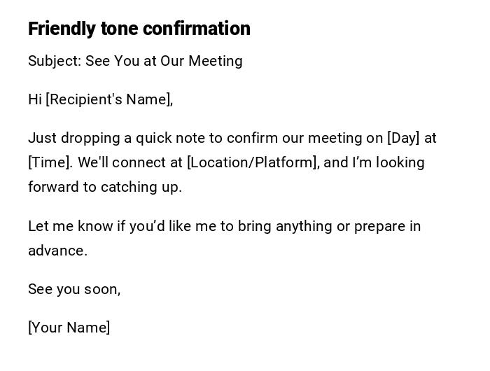 Friendly tone confirmation Friendly tone confirmation