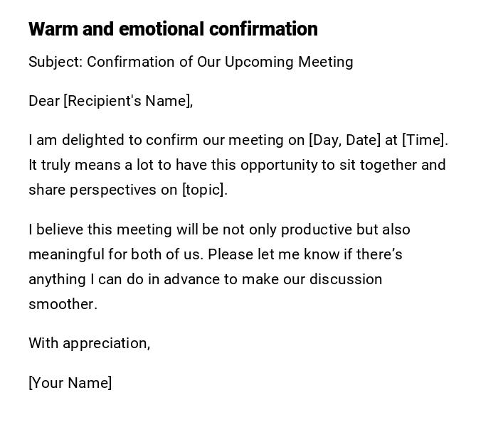 Warm and emotional confirmation Warm and emotional confirmation