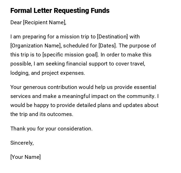 Formal Letter Requesting Funds Formal Letter Requesting Funds