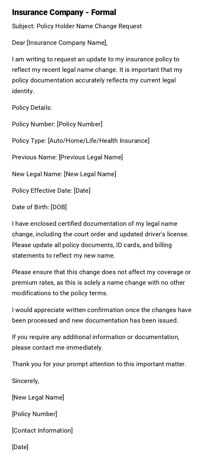 Insurance Company - Formal Insurance Company - Formal
