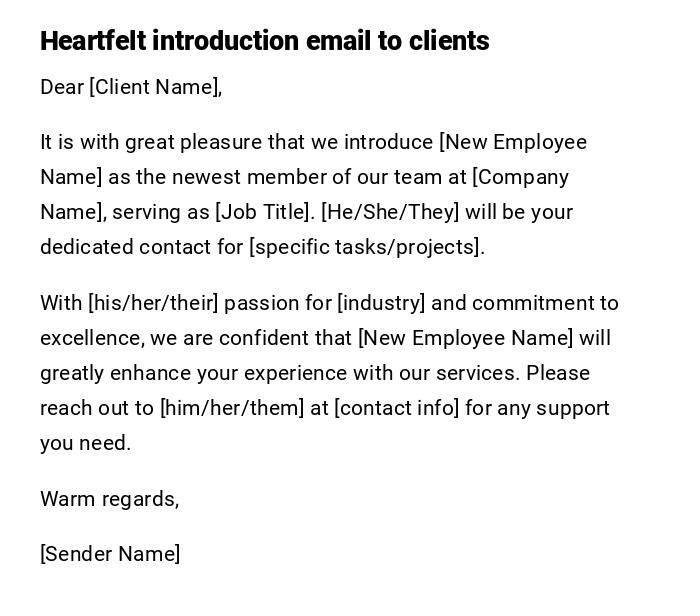 Heartfelt introduction email to clients Heartfelt introduction email to clients