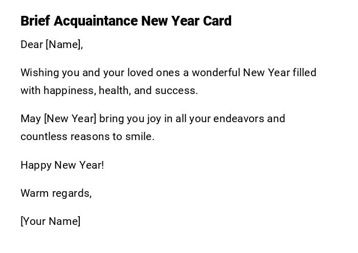 Brief Acquaintance New Year Card